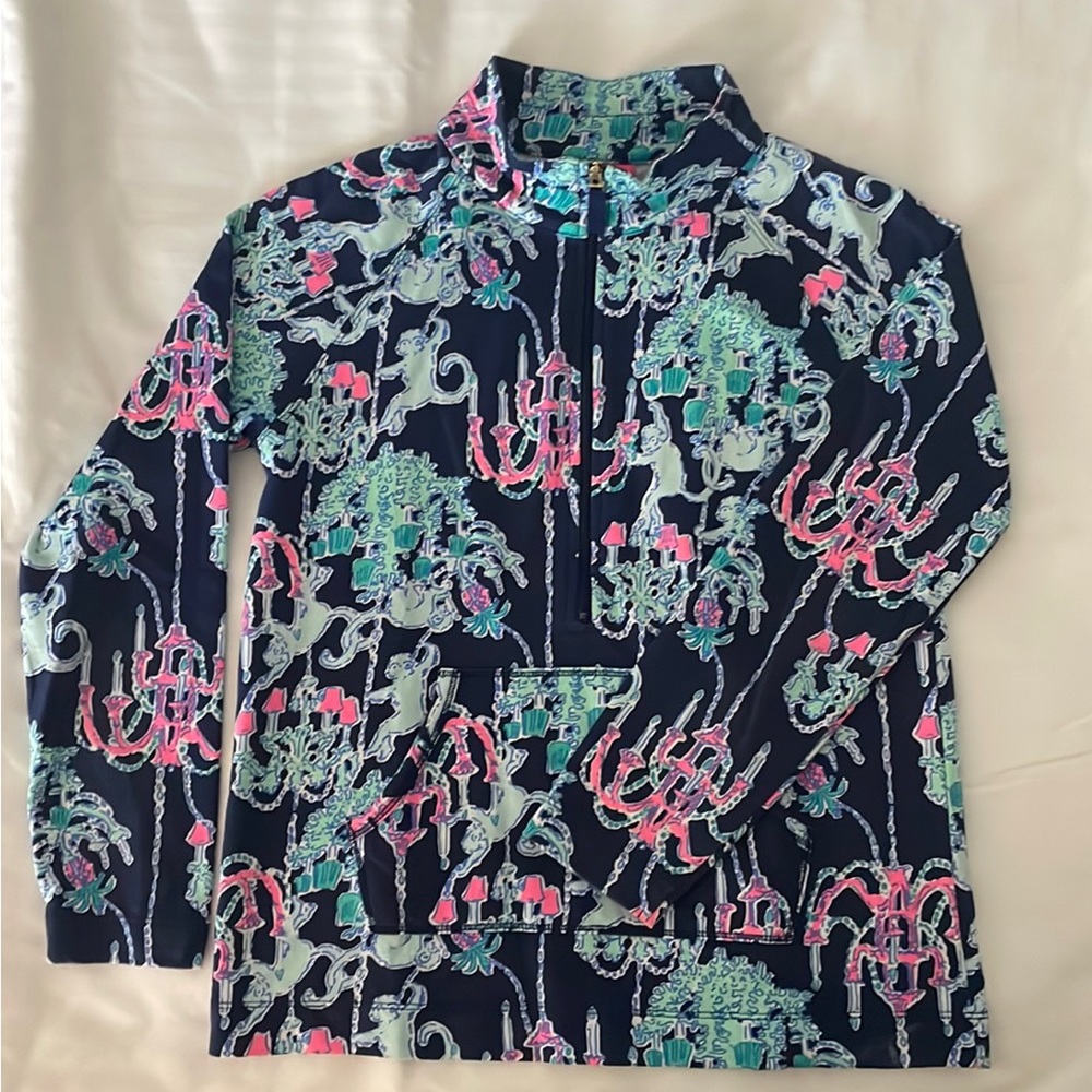 Lilly Pulitzer Girls Little Skipper Popover in Monkey Trouble Size XL 12/14